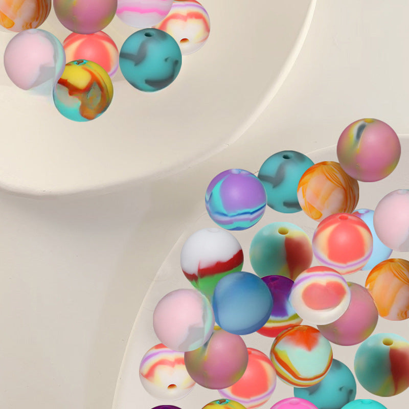 Wholesale 50PCS Rainbow Mixed Color Silicone Balls